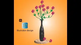 how to make 3D flowers pot |  3d flowers pot in illustrator tutorial