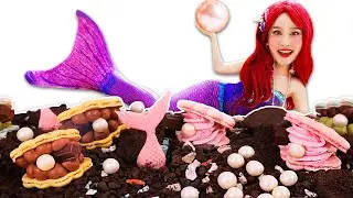 The Little Mermaid Macaroon & Tail 인어공주 조개롱과 인어꼬리 Mukbang JiniYum 지니얌 먹방