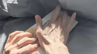 Role play of hands gently playing with a tissue box ASMR