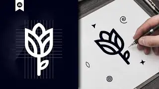 How to Art a Flower in Illustrator Tutorial \\ Flower logo design illustrator