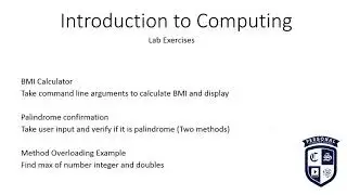 Introduction to Computing with Java - Lab Exercises