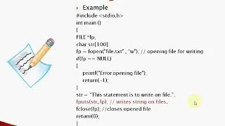 File Handling in C | Write operation on Files