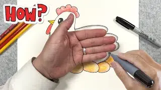 How To Draw A Chicken From A Hand | @icandoodle