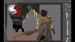 Rooster Dragon Parade Digital Painting PART 2 / Time lapse