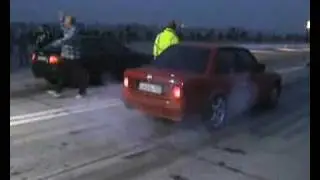 Audi S2 Coupe Vs. BMW E30 [M5] Drag Race [1/4 Mile]