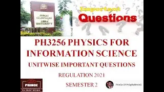 PH3256 Physics for Information Science Important Questions