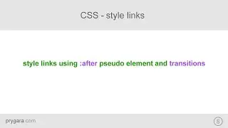 CSS pseudo-elements  - style links using ::after pseudo element and CSS transition property