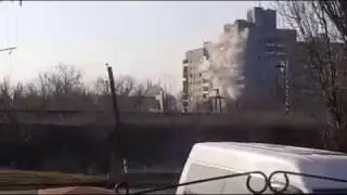 Tank shooting a civil house in Ukraine