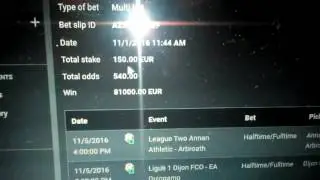 540.00 odds! WON!