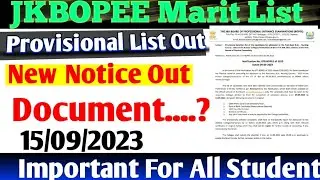 Jkbopee Provisional Marit List Out Post Basic B.Sc Nursing Good News For All September 15, 2023