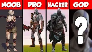 Minecraft - GOW Kratos PIXEL ART CHALLENGE - NOOB vs PRO vs HACKER vs GOD