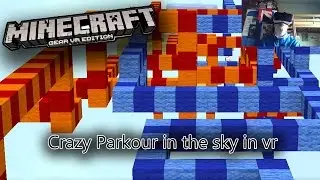Doing Parkour In the sky on minecraft in vr! Minecraft gear vr!