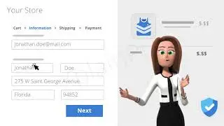 Checkout Process Animation with 3D Character - CreateStudio Example