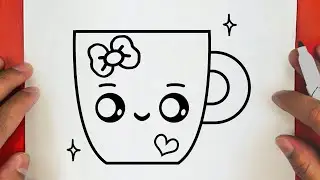 HOW TO DRAW A CUP OF HOT TEA, STEP BY STEP, DRAW Cute things