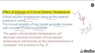 Effect of Pressure on Critical Solution Temperature.