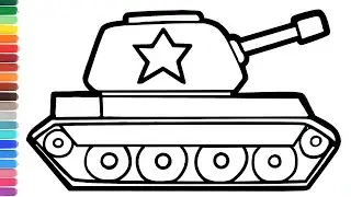 Как нарисовать танк. Простой рисунок танка для детей.
