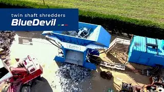 Zato | Blue Devil twin-shaft shredder processing aluminium scrap for Baldetti Giorgio S.r.l.