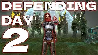 DEFENDING FROM THE ALPHAS DAY 2!!!  Ark PvP AS A BOB