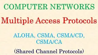 Computer Networks || Multiple Access Protocols | ALOHA | CSMA | CSMA/CD | CSMA/CA
