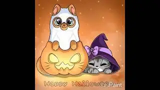 Happy Halloween 🎃✨ #speedpaint#processart#Halloween#happyhalloween#cats#Mycats#digitalart