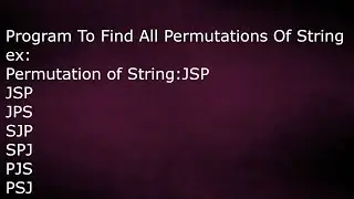 java program to find all permutations of a string by java temple