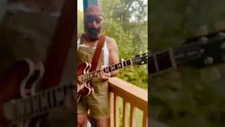 Mr. Sandman on the back porch. Getting warmed up for shows in CO, MO, IL, and IN
