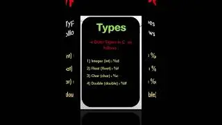 what is data types in c language?  