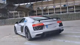 Audi R8 V10 Plus with the Akrapovic Exhaust System acceleration