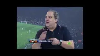 Edmundo e Branco discutem por causa da posição das torcidas no Maracanã.