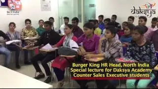 Burger King HR Head interacting with Daksya Academy Counter Sales Executive Students