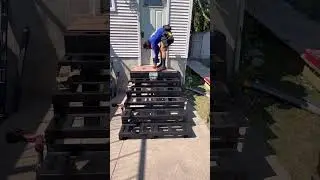 Steel framed deck landing and stairs #shorts #deck #building #bluecollar #deckbuilding