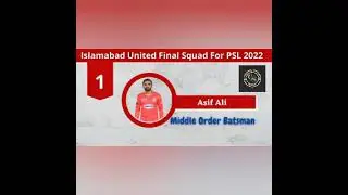 Islamabad United Final Squad For HBL PSL 7 2022.
