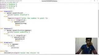Implementation of queue in array using python