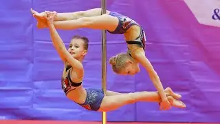 Pole sport kids doubles 10 years old | world of dance | Воздушная гимнастика чемпионат России дети