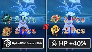 Which One is The Best Artifact? F2P Yelan 2 Pcs Nymph HoD Vs 2 Pcs Vourukasha ToTM Genshin Impact