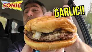EXCUSE MY BREATH! Sonic Drive In Garlic Butter Bacon Burger REVIEW 🍔