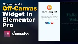 Elementor Pro Off Canvas Widget How to use it