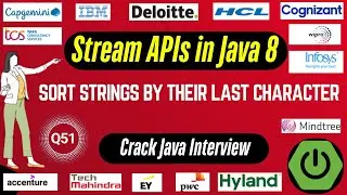 Java 8 Stream API Interview Questions: Sort Strings by Their Last Character using Java 8 Streams API