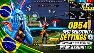 Free Fire Headshot Setting After OB54 Update 🇧🇷 (iPhone 11,12,13,15,16) Unfair Sensitivity