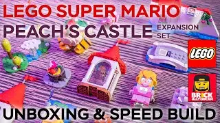 LEGO Super Mario Peach's Castle Expansion Set Speed Build | LEGO 71408 Unboxing and ASMR Build