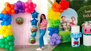 Cocomelon Theme Balloon Backdrop for first Birthday