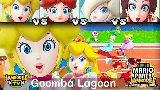 Super Mario Party Jamboree TV Peach vs Daisy vs Rosalina vs Pauline in Goomba Lagoon