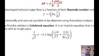 Fluid Mechanics in English | 48 | Colebrook equation for friction factor calculation