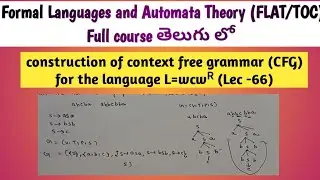 construction of context free grammar for the language wcwᴿ  | design of CFG