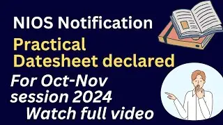 Nios Practical dates for Oct-Nov 2024 #nios