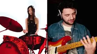 ELISE TROUW Drumming Meets FUNK & ROCK Guitar | Elise Trouw DRUMS & GUITAR Performance - Online Jam