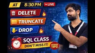 DELETE vs TRUNCATE vs DROP in SQL 🔥 Differences | SQL Server Live Class | SQL Data Deletion Commands
