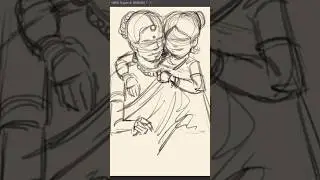 sketch Mother and daughter.