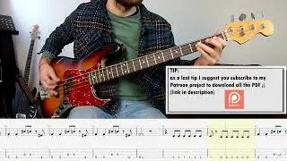 Arctic Monkeys - Teddy Picker BASS COVER + PLAY ALONG TAB + SCORE