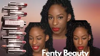FENTY ICON SEMI MATTE REFILLABLE LIPSTICK REVIEW & SWATCHING ALL 10 SHADES